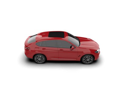 Kırmızı jenerik bir arabanın 3 boyutlu çizimi