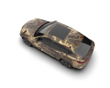 beyaz arkaplanda modern SUv