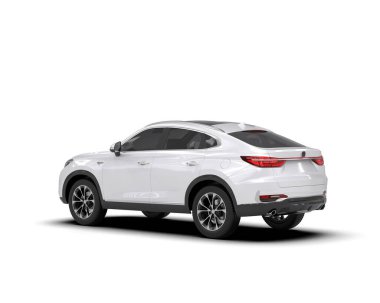Modern SUV arabası, yan görüş. 3d oluşturma