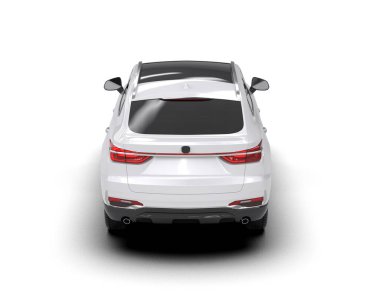 beyaz modern araba beyaz arka planda izole