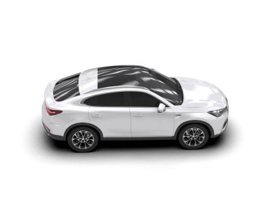 Beyaz arka planda beyaz modern araba.