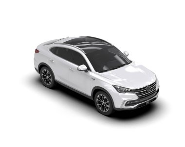 Şehir geçmişi olan modern bir araba. 3d oluşturma.