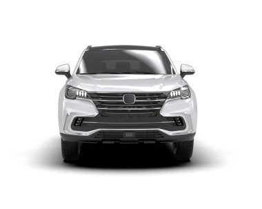 Beyaz arka planda siyah bir araba. 3d oluşturma.