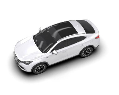 Bir markanın 3 boyutlu görüntülemesi - daha az genel SUv beyaz arkaplanda izole edildi