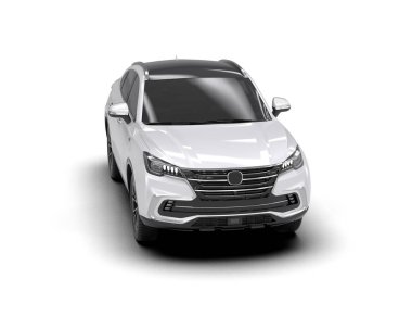 Beyaz arkaplandaki araba, 3 boyutlu illüstrasyon