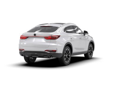 Modern SUV beyaz arka planda izole edildi. 3d oluşturma