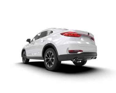 Beyaz arka planda, lüks, modern bir sedan.