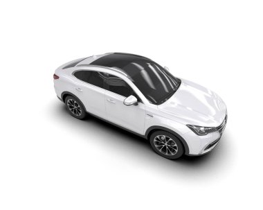 boş beyaz arka planı olan modern elektrikli araba