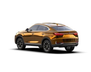 Beyaz arka planda modern SUV. 3d oluşturma
