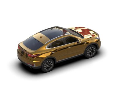 Beyaz arka planda modern şehir arabası. araba konsepti. 3d oluşturma