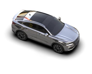 Modern araba beyazda izole edilmiş. 3d oluşturma -