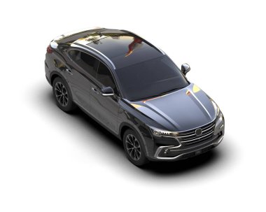 modern SUv beyaz arkaplanda izole edildi. 3d görüntüleme - illüstrasyon