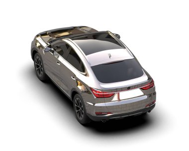 Beyaz arka planda izole edilmiş modern lüks SUV
