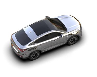 Modern lüks araba beyaz arka planda izole edilmiş - 3 boyutlu illüstrasyon