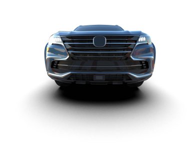 Siyah arka planda izole edilmiş lüks bir araba. 3d illüstrasyon