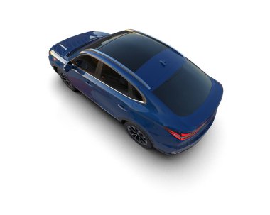 mavi modern lüks SUV - 3D render