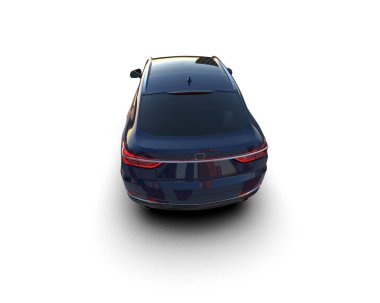 beyaz arkaplanda izole edilmiş araba 3 boyutlu görüntüleme