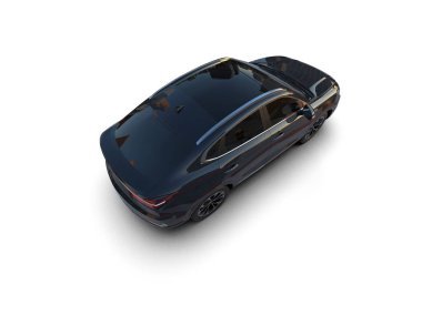 Beyaz arka planda modern lüks araba. 3 d