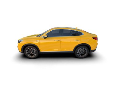 araba sarısı - araba - ön manzara izole