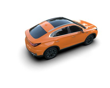 turuncu beyaz arka planda modern SUV