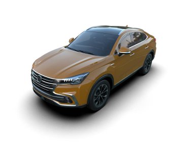 Beyaz arka planda modern lüks spor araba. 3d oluşturma.