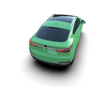 araba yeşil renk 3 boyutlu resimleme
