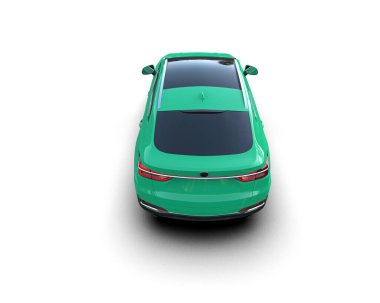 yeşil modern araba - üst görünüm