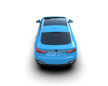 mavi lüks spor araba - hafif arka planda yan görünüm