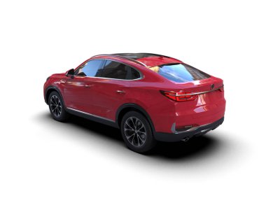 Işık arkaplanı üzerinde modern kompakt çapraz araba 3 boyutlu illüstrasyon