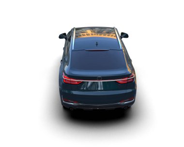 modern araba beyaz arka planda izole edildi. 3 boyutlu çizim - illüstrasyon