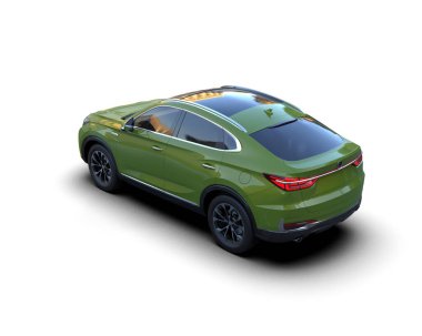 Beyaz arka planda izole edilmiş lüks bir araba.