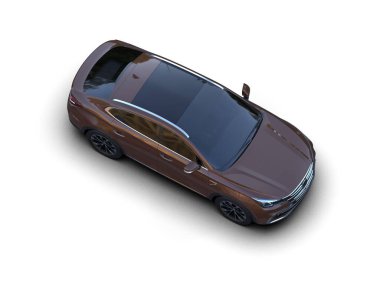 Stüdyo ortamında markasız bir SUV 'un 3 boyutlu çizimi