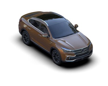 modern SUV beyaz üzerine.