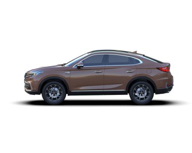 kırpma yolu beyaz arka planda modern lüks SUv