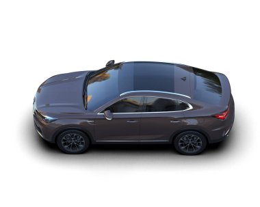 Siyah, modern, büyük şehirli bir cip. 3d illüstrasyon