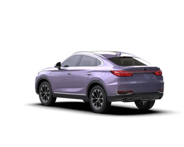 Arka planda modern şehir arabası. 3d oluşturma