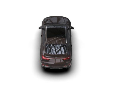 siyah modern spor araba üst görünümü.