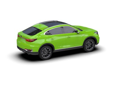 modern yeşil şehir otomobille kesişiyor.