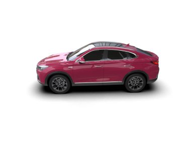 kırmızı spor araba - beyaz arka planda izole