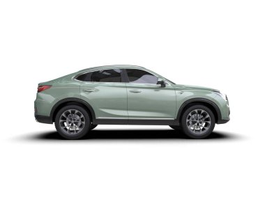 yeşil araba beyaz arka planda modern.