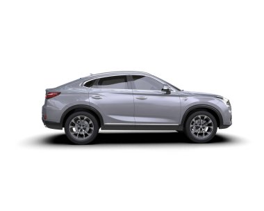 Bir markanın 3 boyutlu görüntülenmesi - daha az genel SUv beyaz arkaplanda izole edildi