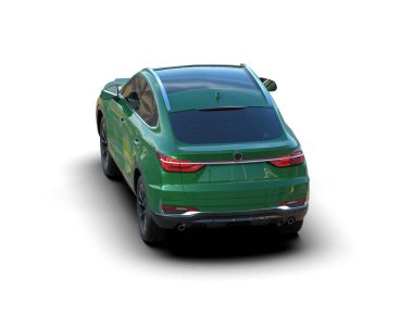SUV arabası beyaz arkaplanda izole edildi..