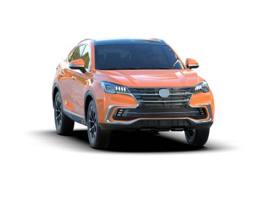 SUv beyaz arkaplanda izole edilmiş 3 boyutlu görüntüleme