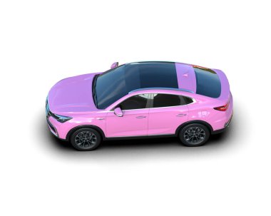 Modern pembe araba - aile ailesi - arka manzara