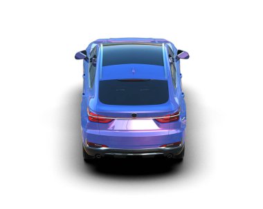 Modern araba arka planda izole edilmiş. 3D görüntüleme - illüstrasyon