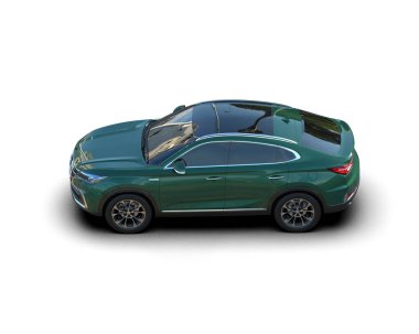 Beyaz arka planda modern SUV. 3d oluşturma