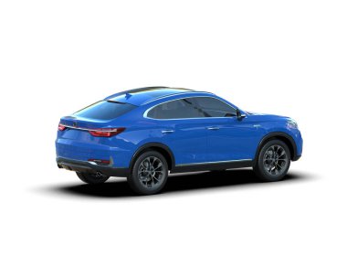 beyaz arkaplanda izole edilmiş araba 3 boyutlu görüntüleme