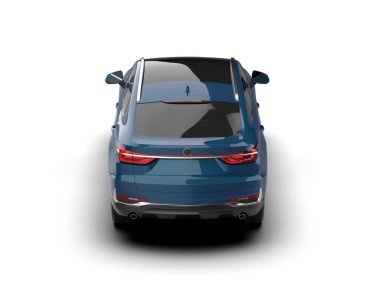 mavi araba üzerinde beyaz izole