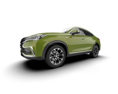 Beyaz arka planda bir SUV. 3d illüstrasyon