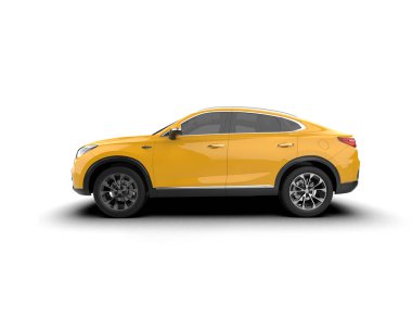 Sarı araba beyaz izole